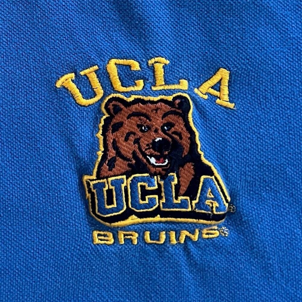 Vintage UCLA Bruins Polo Shirt 2XL Blue Embroidered Bear Logo 90s College Tee